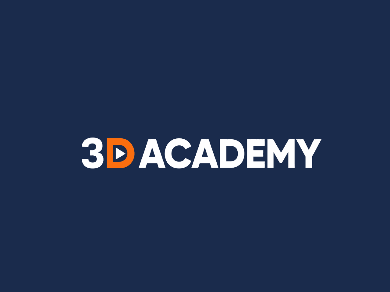 新しい3D ACADEMYロゴ(横組みロゴ・お紺背景)