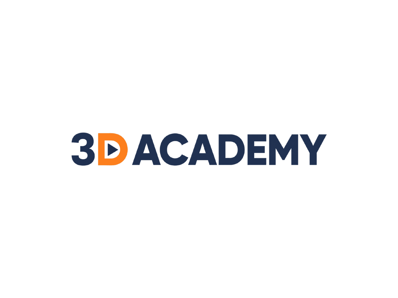 新しい3D ACADEMYロゴ(横組みロゴ・白背景)