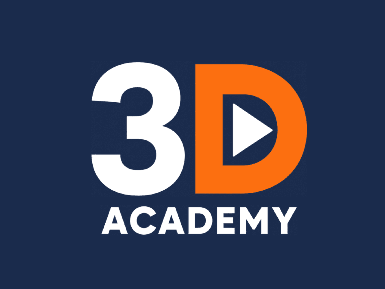 新しい3D ACADEMYロゴ(スタックロゴ・お紺背景)