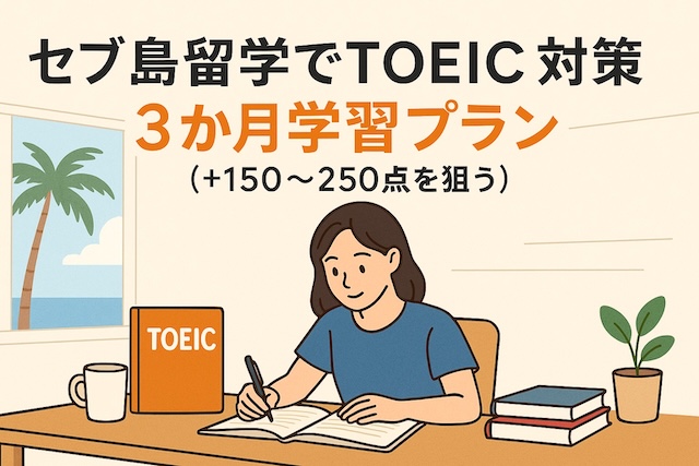 セブ島留学でTOEIC対策3か月学習プラン(+150〜250点を狙う)
