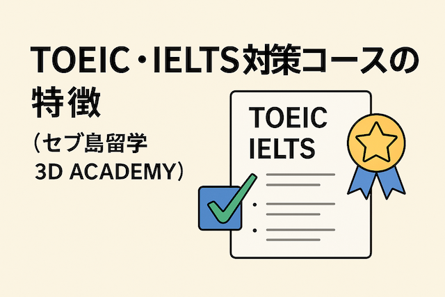 TOEIC・IELTS対策コースの特徴(セブ島留学3D ACADEMY)