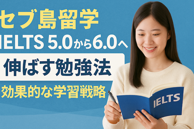 セブ島留学でIELTS 5.0から6.0へ伸ばす勉強法【効果的な学習戦略】