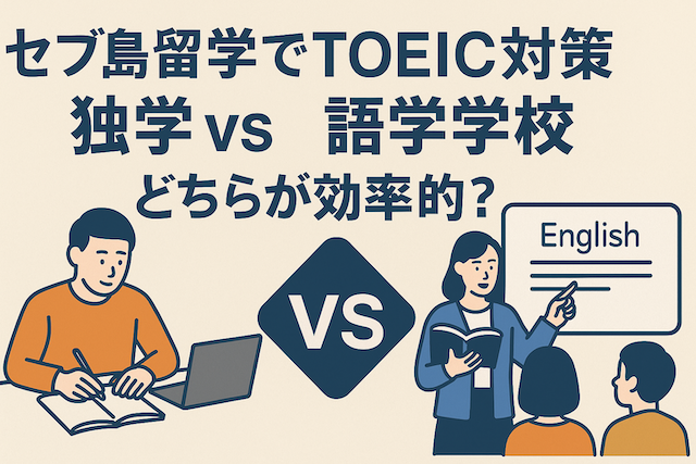 セブ島留学でTOEIC対策: 独学 vs 語学学校 どちらが効率的?