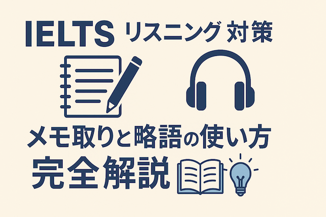 IELTSリスニング対策: メモ取りと略語の使い方完全解説