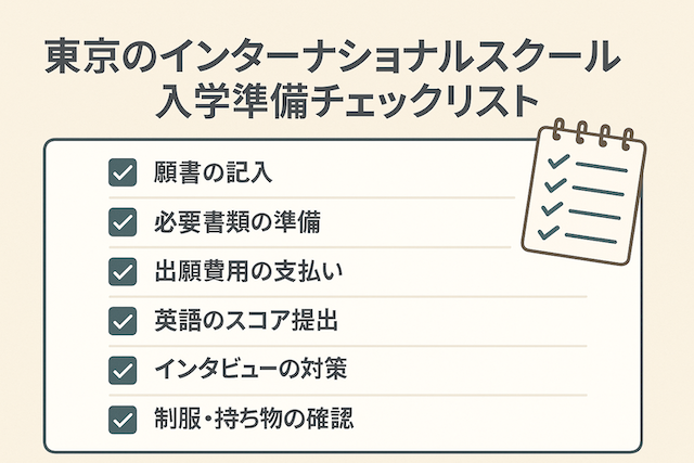 東京のインターナショナルスクール入学準備チェックリスト