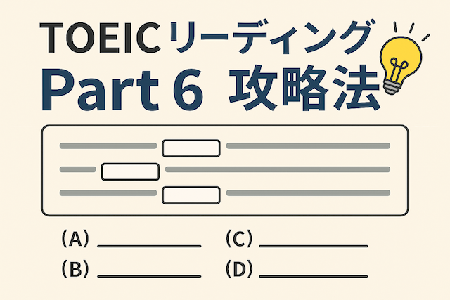 TOEICリーディング Part 6 攻略法(長文穴埋め)