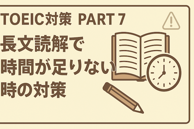 TOEIC対策 Part 7 長文読解で時間が足りない時の対策