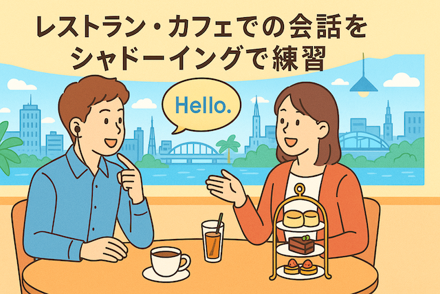 レストラン・カフェでの会話をシャドーイングで練習