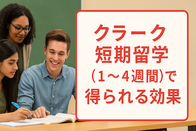 クラーク短期留学(1〜4週間)で得られる効果
