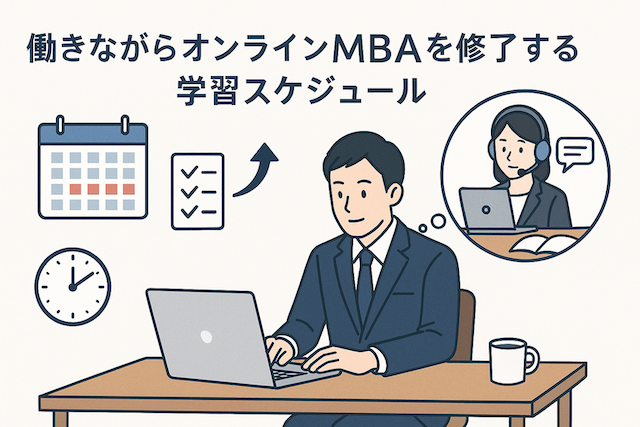 働きながらオンラインMBAを修了する学習スケジュール