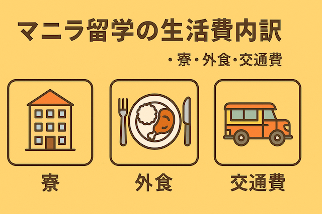 マニラ留学の生活費内訳(寮・外食・交通費)