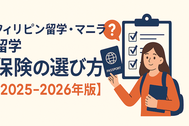 フィリピン留学・マニラ留学保険の選び方【2025-2026年版】