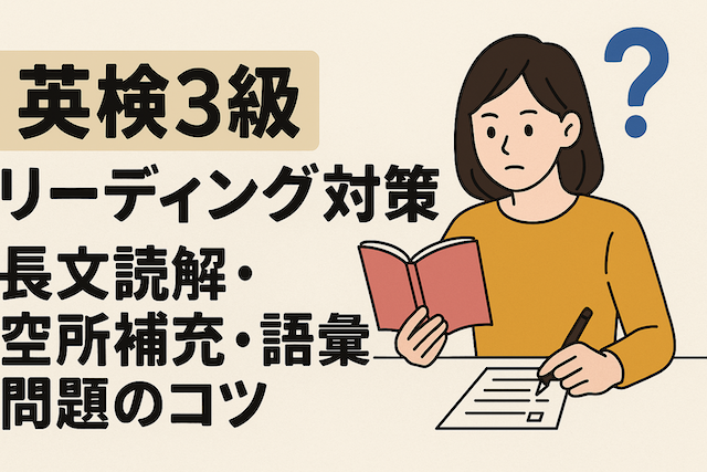 英検3級リーディング対策:長文読解・空所補充・語彙問題のコツ