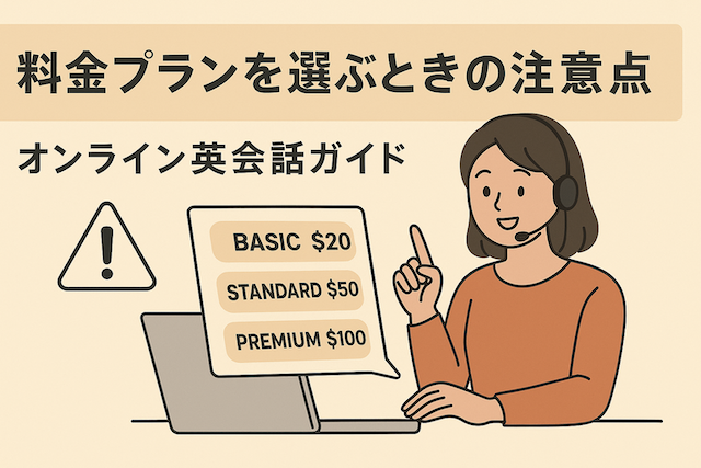 料金プランを選ぶときの注意点:オンライン英会話ガイド