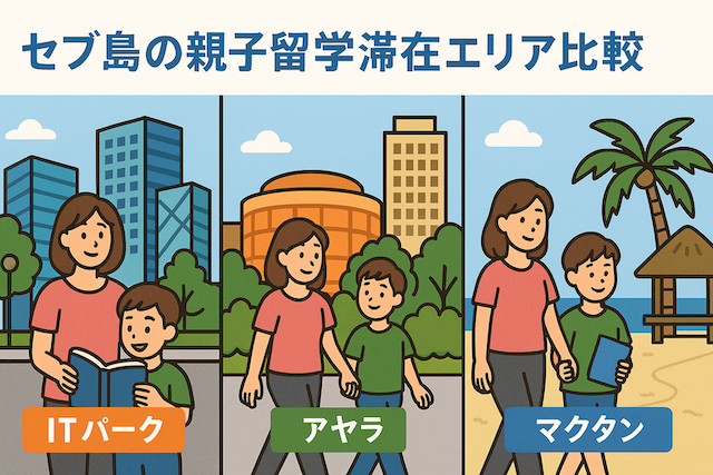 セブ島の親子留学滞在エリア比較(ITパーク/アヤラ/マクタン)