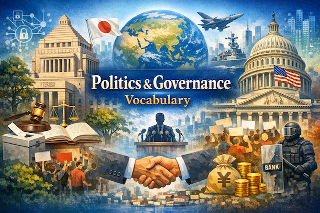 Politics & Governance Vocabulary（政治・統治） 英検1級ボキャブラリー【30語厳選】