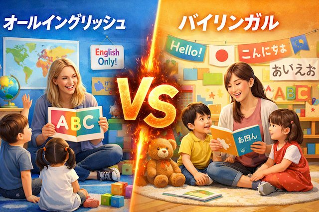 英語保育「オールイングリッシュ vs バイリンガル」どっちがいい？【2026年完全ガイド】