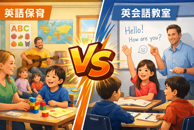 英語保育 vs 英会話教室【2026年完全ガイド】